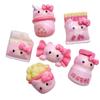 Simulación Caricatura Gato Snack DIY Gel de Crema Funda para Teléfono Llavero Flor para Zapato Cuerda para Pasador de Pelo Micro-miniatura Supermercado Lote