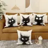 Funda de Almohada Minimalista Gato Blanco y Negro Más Vendida Transfronteriza para Decoración de Sofá del Hogar, Cojín de Coche y Oficina