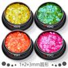 1 + 2 + 3mm misturado redondo unhas lantejoulas glitter patch laser candy color pequeno ponto nail art decorações mistas