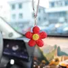 Llavero Incrustado de Diamantes Venta Caliente Transfronteriza Arcilla Completamente Diamantada Girasol Flor de Cinco Pétalos Colgante para Interior de Coche Colgante para Coche