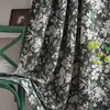 Cortinas Yimanqiyun en Jacquard de Flor Chenilla Verde Oscuro Cortinas Semi-Opacas Recortadas Engrosadas Cocina Sala de Estar