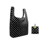 Bolsa de Poliéster Negra y Blanca con Lunares, Estilo Coreano Minimalista, Gran Capacidad, Versátil para Uso Diario, Viajes al Trabajo y Ropa Casual, Bolso de Hombro Tipo Tote para Mujer
