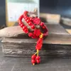 Transmisión en vivo de producto: Pulsera de cinabrio de tres círculos para mujer, Pixiu de cinabrio rojo, adecuada para el año del zodiaco, envío directo de fábrica