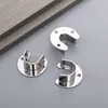 Assento de Flange Aberta Espessado de Aço Inoxidável Assento de Barra de Roupa Assento de Tubo Redondo de Perna Alta Assento de Tubo de Toalha Assento de Barra de Cortina Atacado