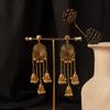 Brincos Étnicos Transfronteiriços de Feriado Geométricos Redondos Distintivos Liga Vintage Borla Longa Pingente Sino Orelha