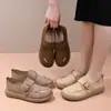 Zapatos de trabajo planos antideslizantes de moda de primavera nuevos para mujer estilo Pekín antiguo para mediana edad y mayores, zapatos de madre