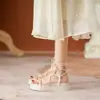 Sandalias de Suela Gruesa de Talla Pequeña para Mujer Verano 2025 Nuevo Tobillera Estilo Hada Correa Fina Sencillo Popular Sandalias Romanas