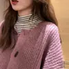 Camiseta Base Rayada de Gama Alta con Hombros Normales y Mangas Largas, Top Tejido para Mujer, Elegante y Hermoso para Primavera y Otoño, Ropa Interior que Reduce la Edad