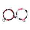 Pulseira de teia de aranha de Halloween da moda transfronteiriça europeia e americana pulseira de casal com contas de pedra natural e sucção magnética de amor
