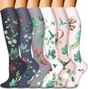 Youlijian 6 Pares de Calcetines de Compresión Deportivos Combinados de Media Caña, Calcetines de Compresión Elásticos, Calcetines Elite, Varios Calcetines de Compresión