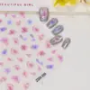 Novo Adesivo para Nail Art Estéreo 5D Em relevo Borboleta Flor Renda Laço Rosa Adesivo de Unha de Alta Qualidade