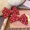 Pinza para el pelo de chica dulce estilo japonés con lazo de lunares rojos, accesorio para el pelo estilo JK, tocado preppy, versátil y lindo para mujeres