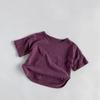 Camiseta de Manga Curta de Algodão com Bambu para Meninos, Versátil Estilo Coreano para Meninas no Verão, Camiseta Personalizada 100% Algodão, Blusa Estilo Japonês para Crianças, Roupa Infantil