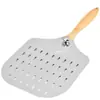 Pala para Pizza Pala para Pastel de Aluminio Combinación Cuchillo para Pizza 12 pulgadas Mango de Madera Pala para Pizza de Aluminio Pala para Hornear Herramienta de Transferencia de Pizza