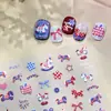 Adesivos de Unha de Pônei em Relevo Mais Vendidos Ano Novo Vermelho Padrão de Tecido Retrô Pônei Menina Picante Cana Unhas DIY