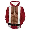 Sudadera Divertida Navideña Impresa en 3D Moda Masculina Nueva Sudadera Sudadera Cosplay de Papá Noel