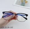2022 Marco de Cejas Cuadrado Artístico Coreano para Hombre y Mujer Metal Vintage TR Montura de Gafas para Miopía 1639
