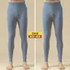 Pantalones largos de terciopelo para hombre ropa interior sin costuras pantalones de terciopelo con doble cara cepillada pantalones básicos forrados de polar pantalones gruesos y cálidos