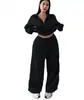 Conjunto de Duas Peças Casual Feminino Moda Cruzada Europeia e Americana 2026 Moletom Pulôver com Meio Zíper e Calça Longa Estilo Casual Outono e Inverno