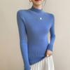 Roupas de primeira linha meia gola alta suéter de cashmere feminino listrado emagrecimento estilo coreano camisa de fundo sem costura suéter de uma peça capa de suéter de lã
