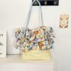 5423 Nuevo Bolso de Hombro Patchwork Floral Rosa Vintage para Mujer con Volantes, Gran Capacidad, para Viaje, Portátil, de Axila