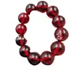 Pulsera Sipin Agrupación Artificial de Sangre Pulsera de Cuentas Redondas Pulsera de Cuentas Redondas Rojo Sangre de Pollo Pulsera de Imitación de Ámbar Pulsera de Cera de Abejas