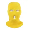 Gorro de punto de tres agujeros transfronterizo, gorro de lana perforado de color liso, turbante para ciclismo al aire libre, gorro con máscara facial a prueba de viento en stock