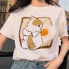Linda Camiseta Casual Feminina com Estampa Gráfica de Gato Kawaii de Verão