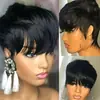 Peluca Nueva Temu Transfronteriza para Mujeres con Cabello Corto, Estilo Europeo y Americano, Cabello Negro Corto Sintético, Stock Listo de Fábrica al por Mayor