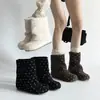 Botas Cortas Lindas Estilo Coreano Lunares Botas de Media Pantorrilla para Mujer 2026 Otoño Nueva Llegada Aumento Oculto de Altura Suela Gruesa Botas de Moda
