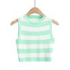 Venta al por mayor transfronteriza europea y americana 2023 moda mujer multicolor pequeño fresco ajustado elástico cuello redondo pequeño chaleco mujer C83176