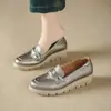 Mocasines de Suela Gruesa y Suela Blanda, Cómodos y No Cansan los Pies, Zapatos de Mujer de Piel Suave, Nuevo Estilo Verano 2026, Zapatos Slip-On de Plataforma Impermeables