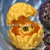 Juguete Impreso en 3D Transfronterizo Huevo de Dragón con Tapa abatible Set de Dragón de Cristal Modelo Adorno Figura Huevo de Dragón Realista Colorido