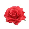 En stock venta al por mayor cabeza de flor de rosa de simulación pared de flores decoración para fondo accesorio de flor de seda para sombrero de paja tocado de boda