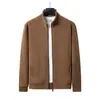 Sudadera tipo chaqueta con cremallera, cuello alto, forro polar de doble cara de alta resistencia, 400g, para hombre, corte holgado, top de marca de moda, chaqueta sudadera al por mayor