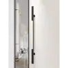 Manija de Puerta de Vidrio Templado Acero Inoxidable Engrosado Dorada Empujar-Tirar Manija de Puerta Maciza con Marco Negra Espaciado de Agujeros Personalizable