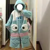 Pijama Lindo de Pez Payaso para Niñas Otoño e Invierno Cálido Cardigan con Capucha de Terciopelo de Coral Bata Ropa de Casa de Franela