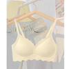 Roupa interior sem costura feminina fina fixa látex copo interno peito grande peito pequeno cinta superior flexão anti-flacidez sutiã sem aro