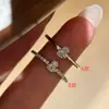 Mini "Gemelo" Completamente Diamantado Nuevo Chinoiserie Calabaza Pequeña Anillo Delgado Lujo Accesible para Mujer Exquisito Abierto Único Anillo para Dedo Índice