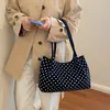 Bolsa de mão/ombro casual com bolinhas única, de grande capacidade, estilosa e simples, com alta aparência, para o dia a dia, artística
