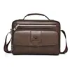 Bolso de Hombro Cruzado Vintage para Hombre de Negocios Gran Capacidad Bolso de Hombro Impermeable para Hombre Bolso Cruzado Casual con Solapa