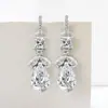 Regalo de Navidad Pendientes de Cristal para Novia Pendientes Chapados en Oro de 18K Pendientes de Zirconia Gota de Agua Pendientes Completos de Diamante Pendientes con Aguja Chapada en Plata
