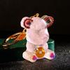 Chaveiro de Carro Urso da Sorte da Maré Nacional Pingente de Bolsa Feminina de Cristal Fofo Anel de Chaveiro Diamante Pendurado Presentes