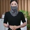 Nuevo Vel de Protección Solar de Verano Cuentas Colgantes de Colores Bufanda Multifuncional Bufanda de Seda Máscara Veil de Protección Solar de Verano Una Pieza Mujeres