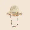 Chapéu de Palha de Topo Reto Estilo Hepburn para Mulheres, Chapéu de Sol de Aba Larga para o Verão, Versátil para Férias na Praia, Faz o Rosto Parecer Menor, Chapéu de Palha da Moda