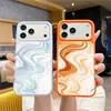 Funda para Teléfono de Mármol Fluido Más Vendida Transfronteriza para Apple 18Pro Modelo Nuevo con Ventana Grande, Funda de Silicona Líquida Estilo Ins