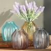 Lavanda Flocada de 7 Cabezas Lavanda Simulada Plástico de Ingeniería Flor Falsa Decoración de Mesa para Boda Exterior Ramo de Espigas de Trigo