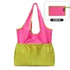 Bolsa Tote Grande de Lona con Múltiples Bolsillos y Cremallera Portátil Ligera Plegable Ecológica Bolsa de Compras Versátil para el Trayecto Bolso de Mano
