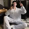 Pijama para Hombre Primavera y Otoño Seda de Hielo Manga Larga 2026 Nuevo Dibujos Animados Elegante Juvenil Seda Otoño Conjunto de Ropa para el Hogar