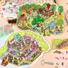 Adesivos de Paisagismo Desenho Animado Original Três Camadas Estéreo 3D Cena Colagem Tamanho Grande Miniatura Cena Manual de Adesivos